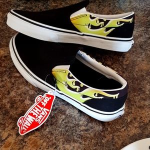Vans (juniors) 5.5 slime/ flame shoes NWOT